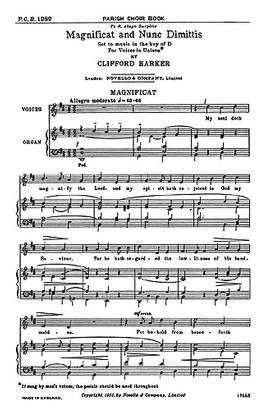 Clifford Harker: Magnificat And Nunc Dimittis In D