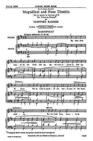Clifford Harker: Magnificat And Nunc Dimittis In D