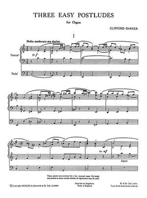 Three Easy Postludes For Organ