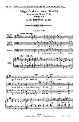 Basil Harwood: Magnificat and Nunc Dimitis In A (Men's Voices)