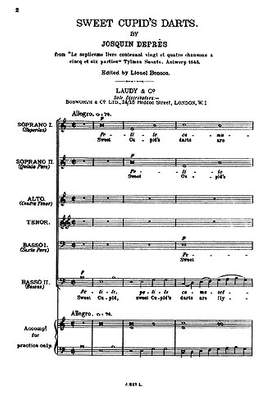 Josquin des Prés: Sweet Cupid's Darts