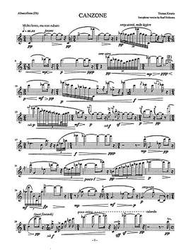 Keuris. Tristan: Canzone For Alto Saxophone Solo