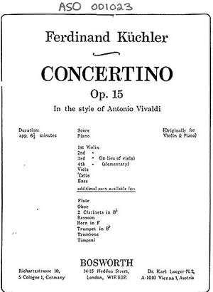 Ferdinand Küchler: Concertino In D Op.15 'In Style Of Vivaldi'