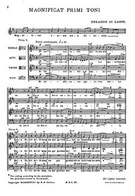 Orlando di Lasso: Magnificat Primi Toni (Collins)