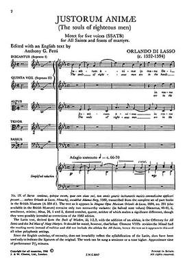 Orlando di Lasso: Justorum Animae