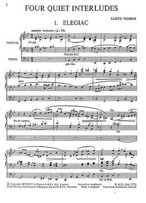 William Lloyd Webber: Four Quiet Interludes For Organ