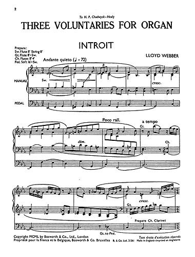 William Lloyd Webber: Three Voluntaries