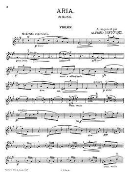 Martini, J Aria (arr. Mistowski) Vln/Pf