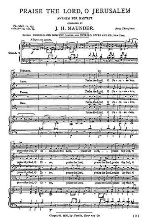 John Henry  Maunder: Praise The Lord, O Jerusalem