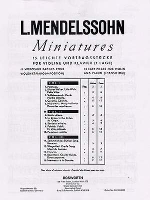 Ludwig Mendelssohn: Miniatures Book 2 Violin/Piano