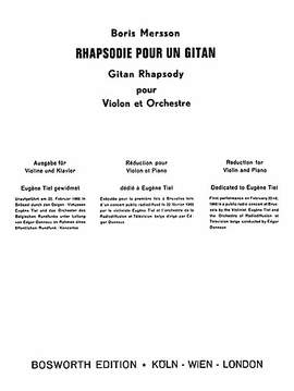 Boris Mersson: Rhapsody For A Gypsy (Un Gitan)