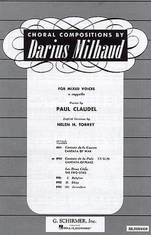 Darius Milhaud: Cantate De La Paix