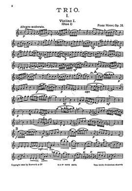 Franz Moser: Trio For Two Violins And Viola Op.38