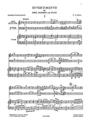 Wolfgang Amadeus Mozart: Divertimento (Oboe/Bassoon/Piano)