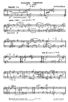 Anthony Payne: Miniature Variations On A Theme By E. Lutyens