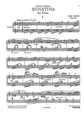 York Bowen: Sonatina Op. 144 for Solo Piano
