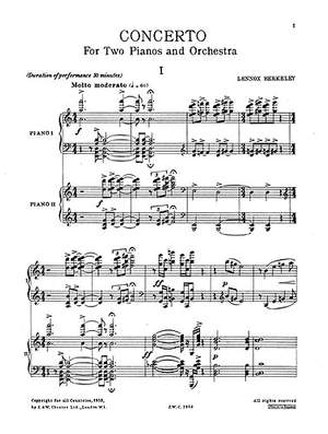 Lennox Berkeley: Concerto For 2 Pianos And Orchestra Op.30