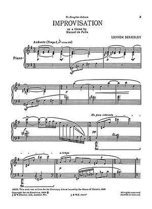 Lennox Berkeley: Improvisation On A Theme Of De Falla Op.55 No.2