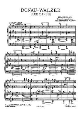 Johann Strauss Jr.: The Blue Danube Waltz For Piano.