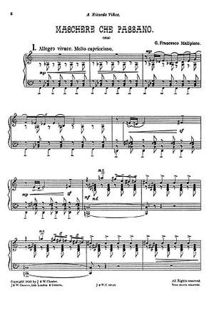 Gian Francesco Malipiero: Maschere Che Passano for Piano Solo
