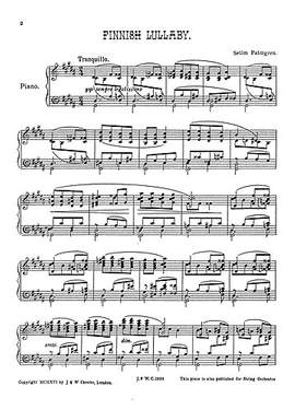 Selim Palmgren: Finnish Lullaby for Piano