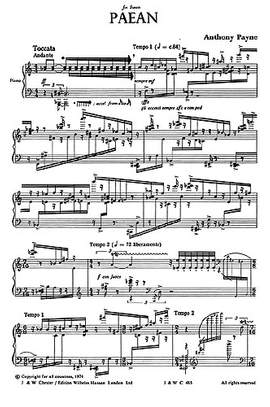 Anthony Payne: Paean for Solo Piano