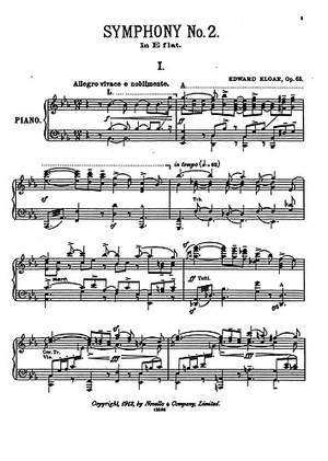 Edward Elgar: Symphony No.2 In E Flat for Piano