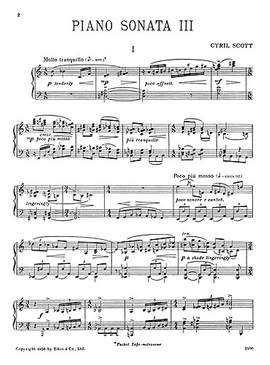 Cyril Scott: Sonata No.3 For Piano