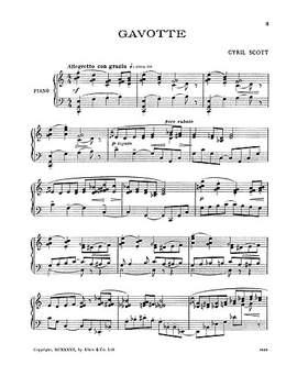 Cyril Scott: Gavotte for Piano