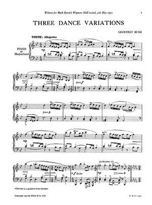 Geoffrey Bush: Three Dance Variations for Piano Solo