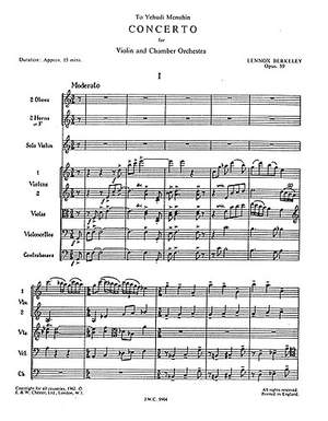 Lennox Berkeley: Concerto For Violin And Chamber Orchestra Op.59