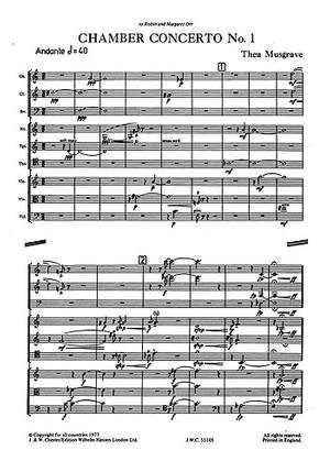 Thea Musgrave: Chamber Concerto No.1 For Nine Instruments