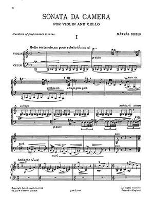 Matyas Seiber: Sonata Da Camera (Players' Score)