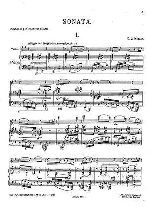E.J. Moeran: Sonata For Violin And Piano