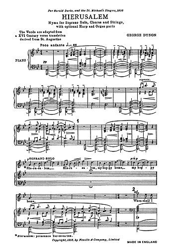 George Dyson: Hierusalem