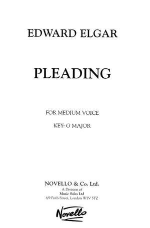 Edward Elgar: Pleading for Medium Voice with Piano