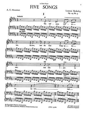 Lennox Berkeley: Five Housman Songs Op.14 No.3