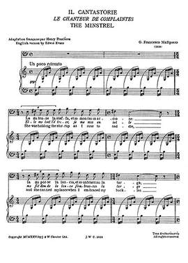 Gian Francesco Malipiero: Il Cantastorie Baritone From Sette Canzoni