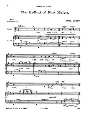 Cyril Scott: Ballad Of Fair Helen for Voice And Piano