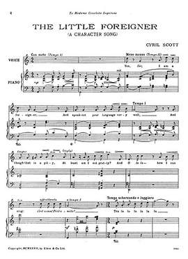Cyril Scott: The Little Foreigner for Voice And Piano