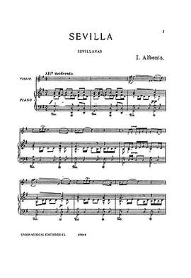 Isaac Albéniz: Sevilla-Sevillanas (Violin And Piano)