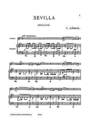 Isaac Albéniz: Sevilla-Sevillanas (Violin And Piano)