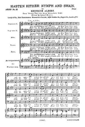 H. Albert: Hasten Hither Nymph And Swain