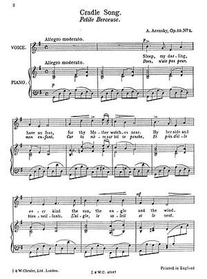 Anton Stepanovich Arensky: Cradle Song Op.59 No.5