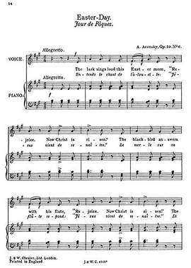 Anton Stepanovich Arensky: Easter Day Op.59 No.6