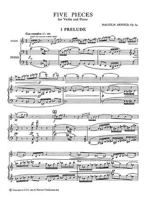 Malcolm Arnold: Five Pieces Op.84 For Violin and Piano
