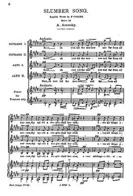 Anton Stepanovich Arensky: Slumber Song