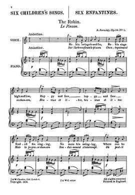 Anton Stepanovich Arensky: Six Childrens Songs