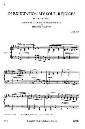 Johann Sebastian Bach: In Exultation My Soul Rejoices