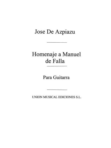 Homenaje A Manuel De Falla For
